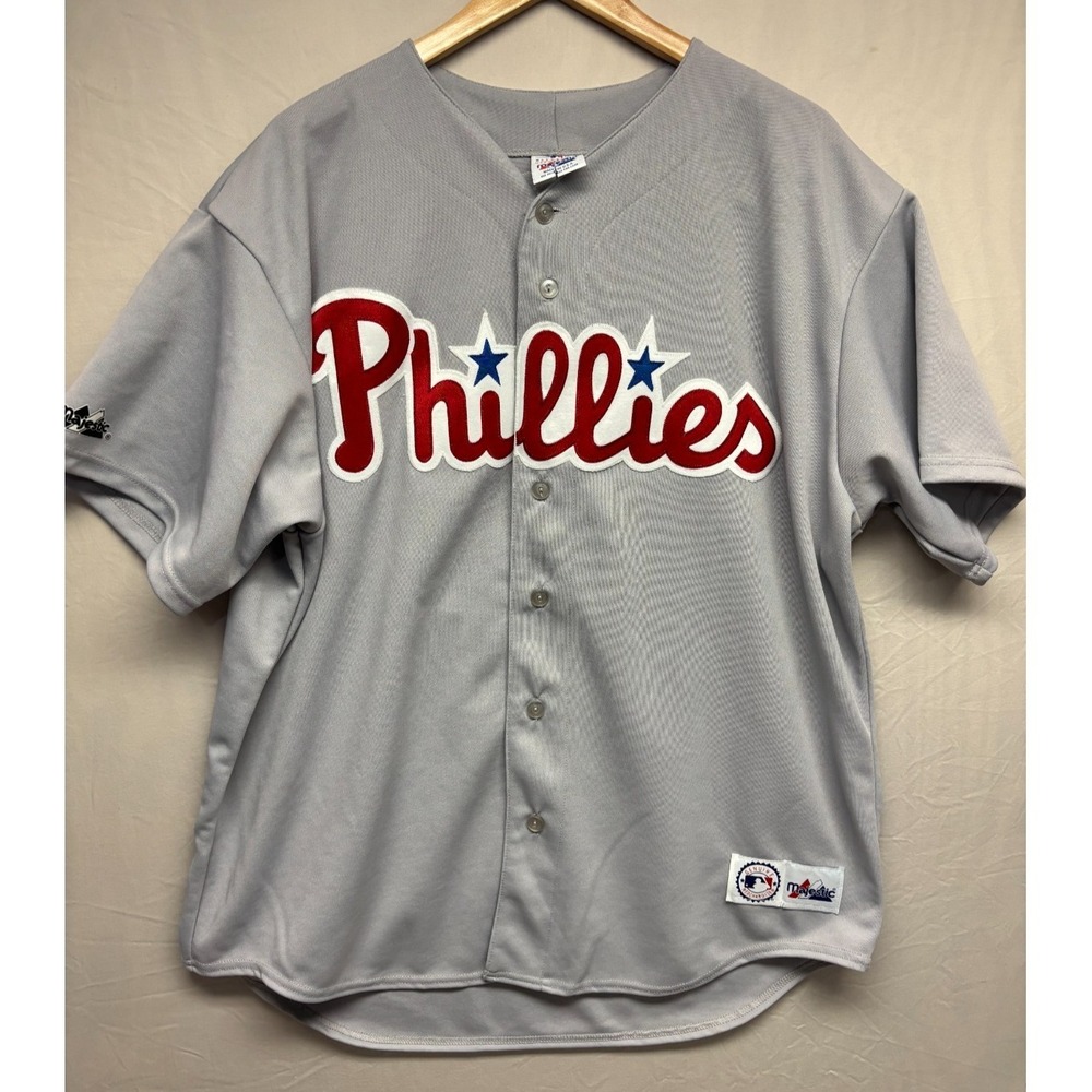Philadelphia‎ Phillies Majestic MLB Jersey Pat Burrell #33 Mens Grey XL Vintage
